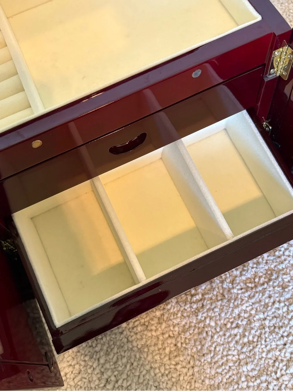 Cherry wood jewelry box